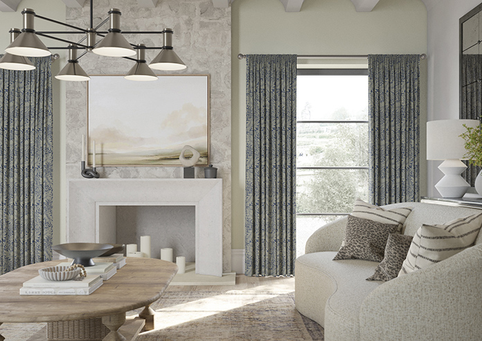 William Morris Larkspur, Woven Indigo - Made to Measure Curtains - Image 3